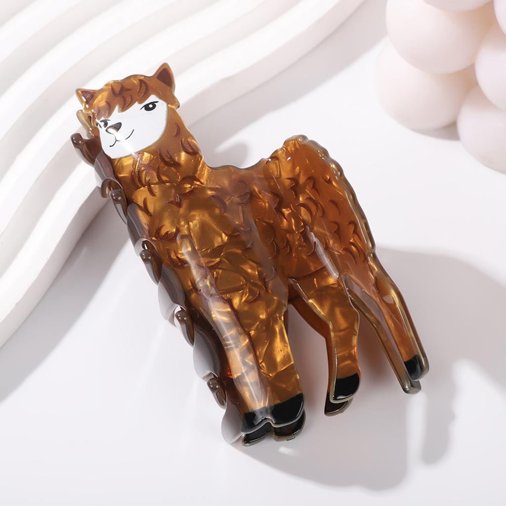 Desenho Animado Acrílico Garra de Cabelo Fofa Desenho Animado Animal em Forma de Presilha de Cabelo Criativa Esquilo Pônei Alpaca em Forma de Grande Grampo Tubarão para Cabelo