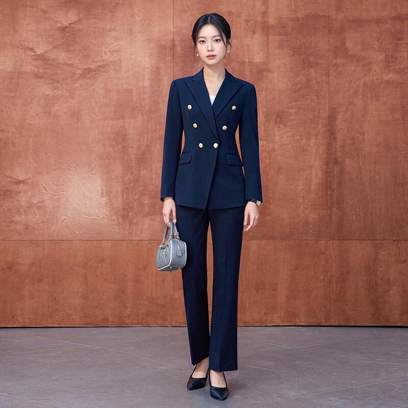 Tluoman Women s Professional Suit Set with Straight Pants L