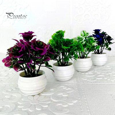 Puntos Sztuczne tworzywo sztuczne, nie blaknące 1 zestaw Bonsai dekoracyjna symulacja chińskich róż