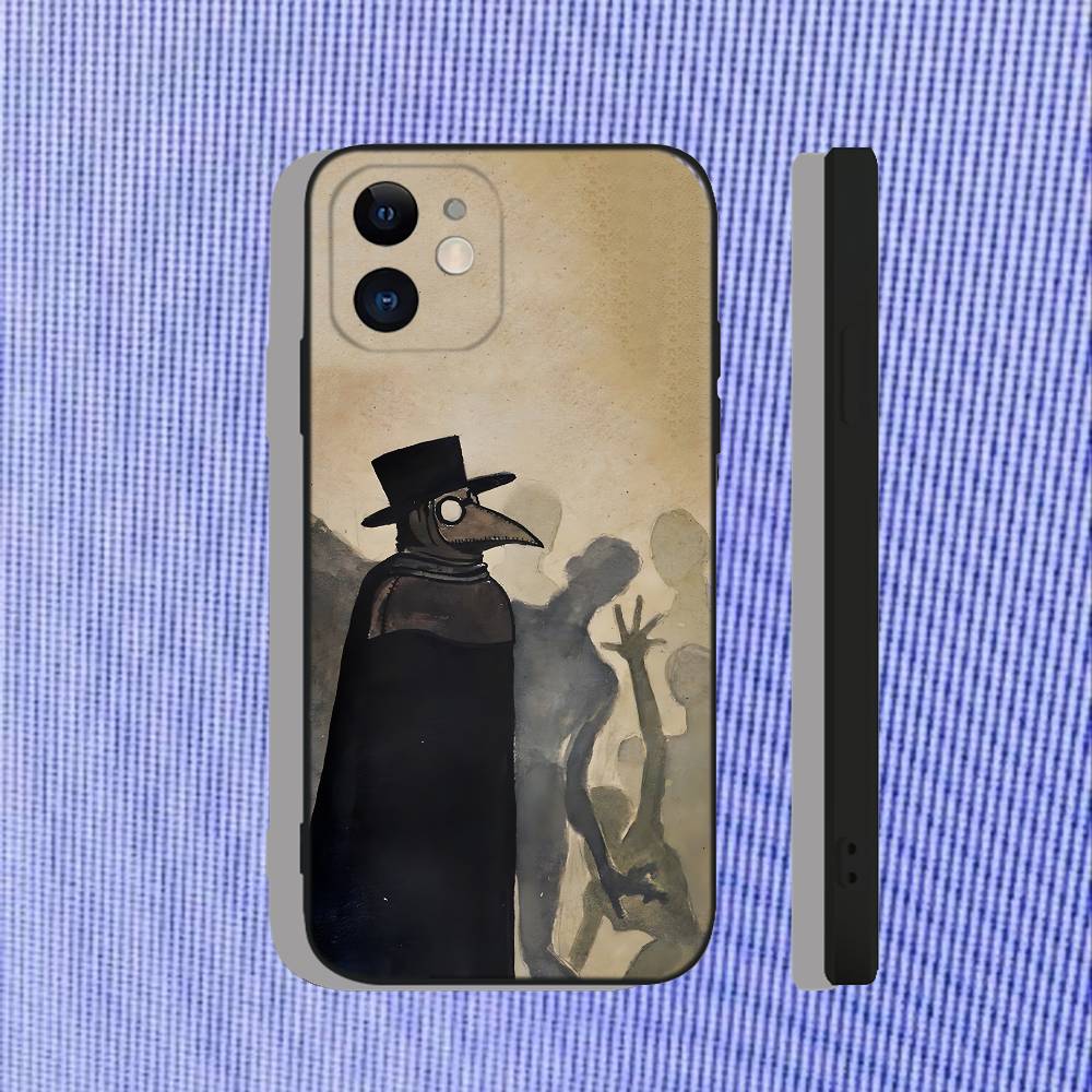 

Plague Doctor For iPhone 17,16,15,14,13,12,11,X,XR,Air,Pro,Max,Plus Soft Funda Black Phone Case iPhone12PRO