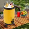 10 Liter Stainless Steel Insulated Bucket Without Meter - Yellow, , , Suitable for All Kinds of Parties, Outdoor Picnics,