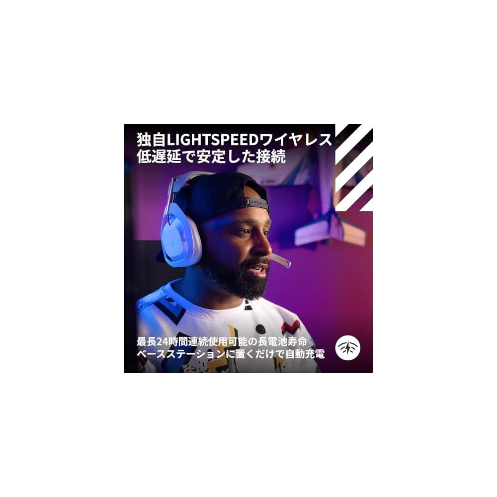 [Amazon.co.jp Exclusive] Logitech G ASTRO A50 LIGHTSPEED Wireless Gaming Headset + Base Station A50WL-003-WH with MixAmp and Microphone, 24-Hour Conti