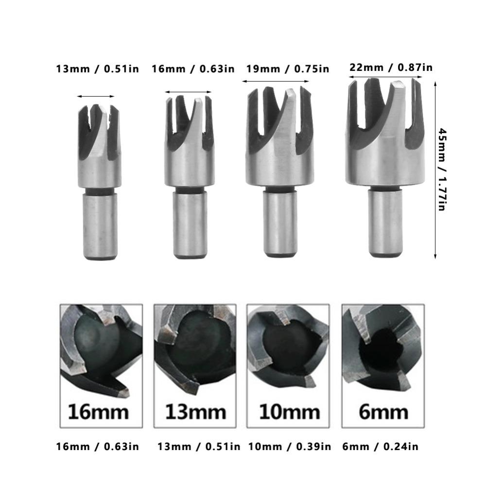 4 pezzi 45# Acciaio al Carbonio Tassellatore per Legno Utensile Punte in Acciaio ad Alto Carbonio Per Lavorazione del Legno