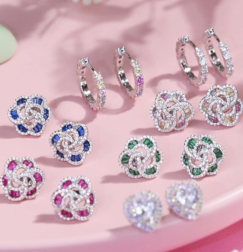 Dylam Trending Design Top Jewelry Accessories 925 Sterling Silver Eternity 5A Zirconia Hoop Clip-on Earrings for Daily Dress up