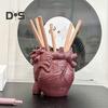 Kleiner Stifthalter in Form eines menschlichen Herzorgans, realistisches 3D-Herzanatomiemodell, Schreibtisch-Aufbewahrungs-Organizer für Make-up-Pinsel und Stifte