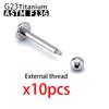 G23 Titanium 10PCS Labret Lip Stud Piercing Eyebrow Body Jewelry Nose Ring C rod For Women Septum Piercing