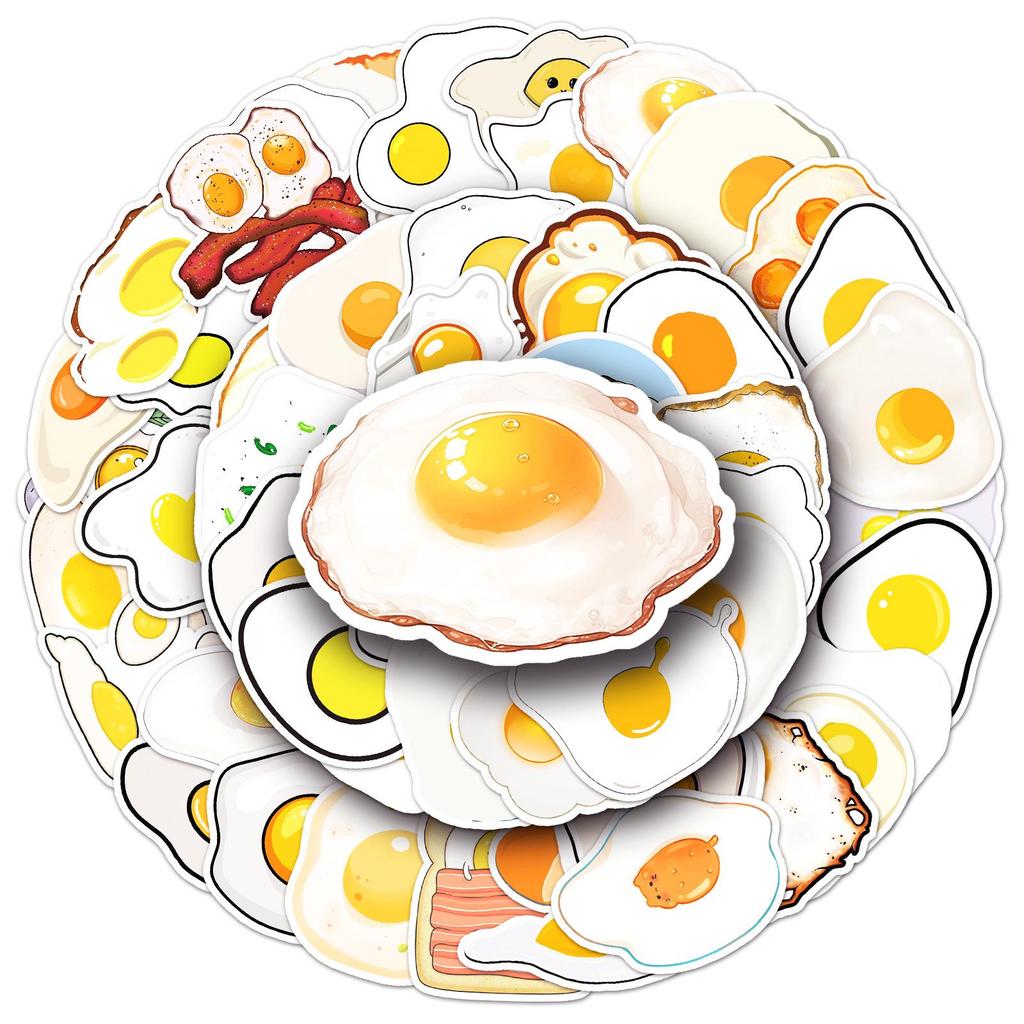 50pcs Cartoon Egg Stickers for DIY Decoration and Journaling