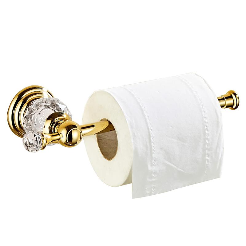 Gold Paper Roll Holder Crystal,Chrome Toilet Paper Holder, Crystal Bathroom Tissue Paper Holder Silver Toilet Roll Hanger Wall