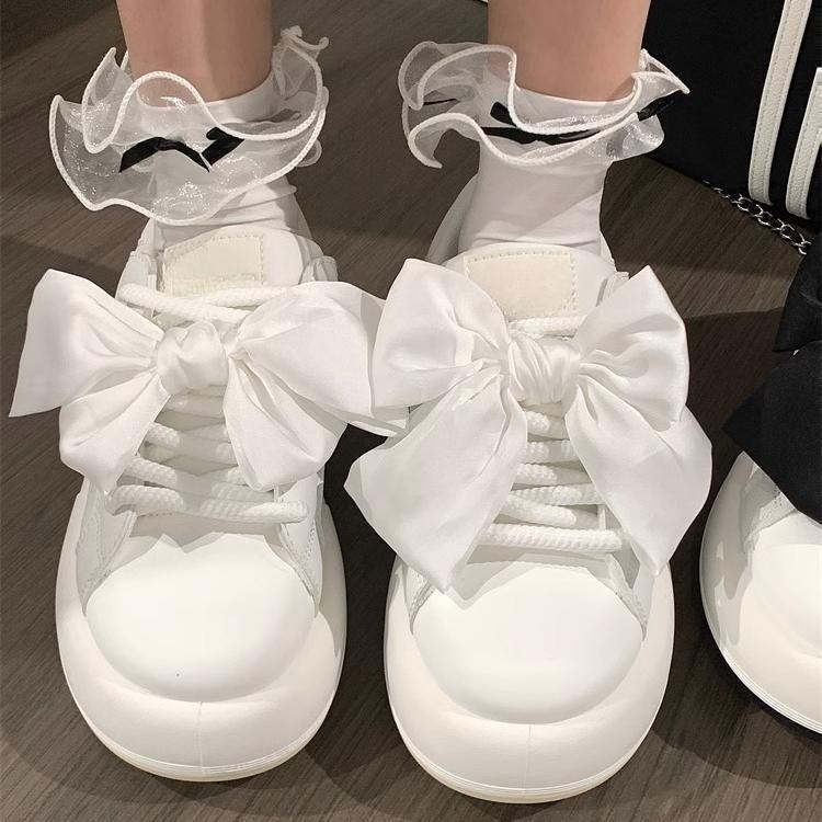 Silk bow shoe buckle accessories fairy girl high-end board shoes bread shoes shoelace buckle decorative shoe flower accessories