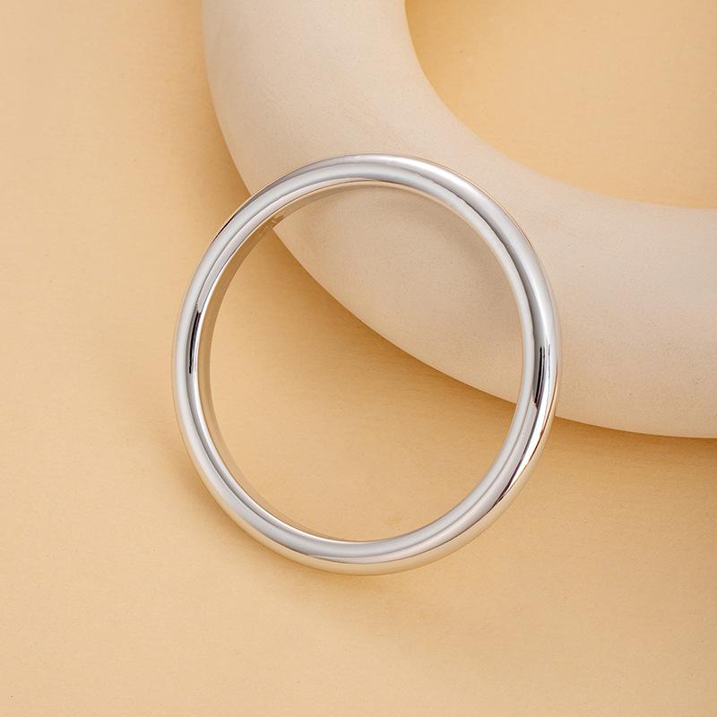 Electroplated Ccb Smooth Plain Ring Bracelet Retro Simple High-End Bracelet Wind Cold Jewelry