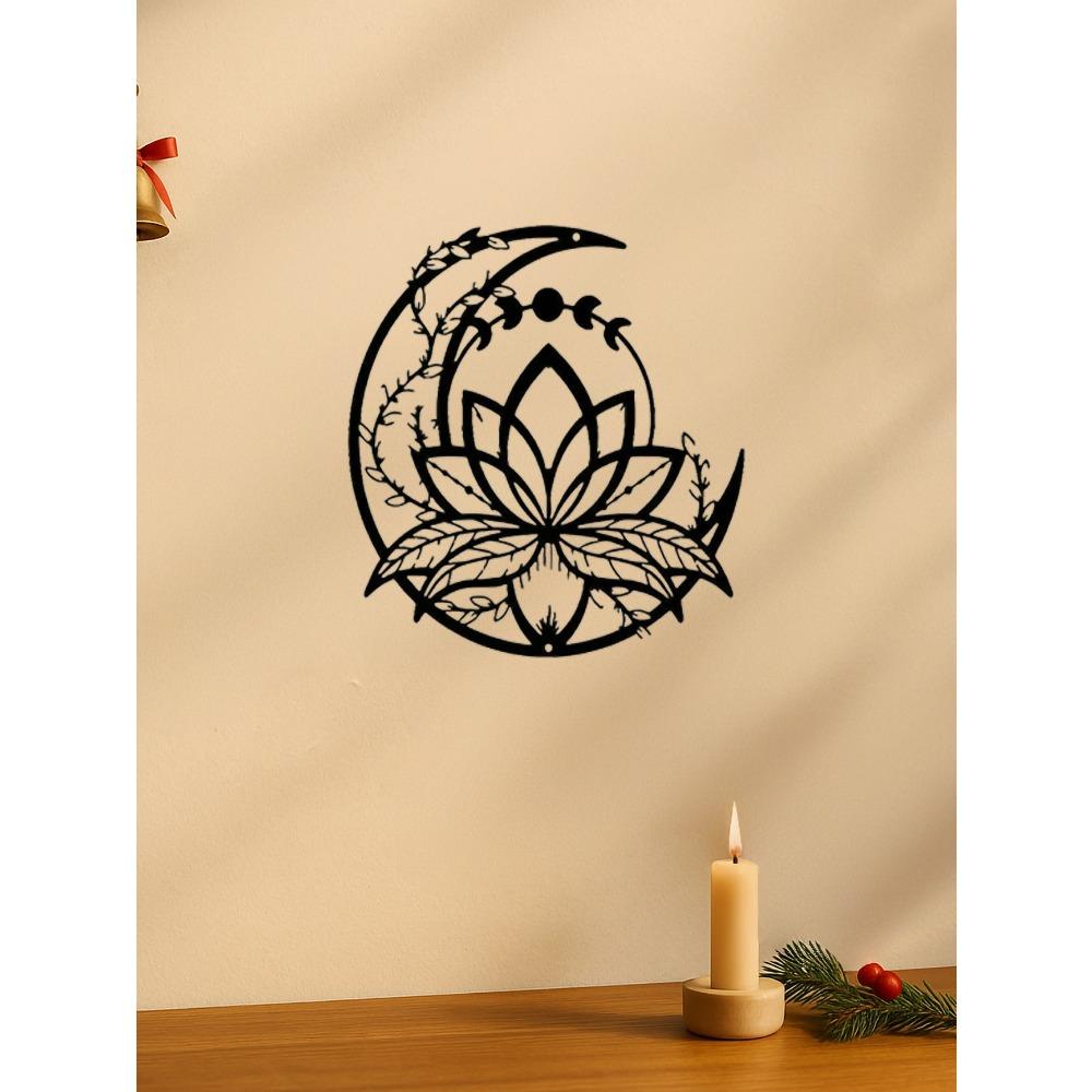 Metal Moon Lotus Wall Art Christmas Halloween Home Gift Decor