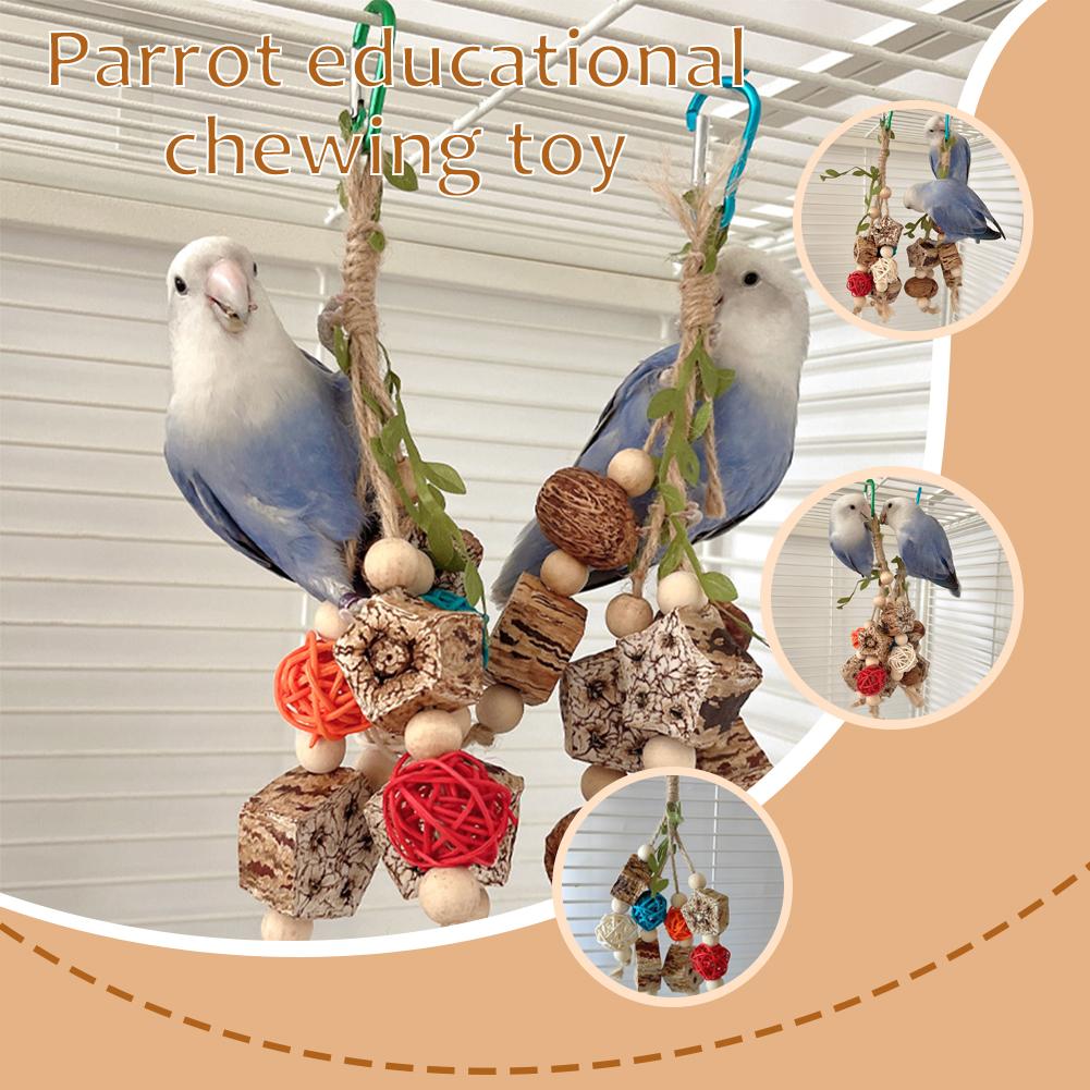 Bite Resistant Parrot Toy Peony Tiger Skin Molar Chewing Articles Colorful String Bird Biting Toy For Cage Decoration New