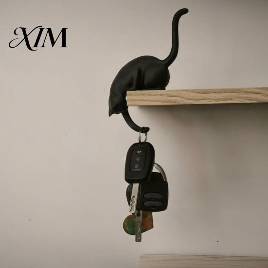Portachiavi da Parete Gancio Gatto con Lanterna, Gancio Artiglio Decorativo Stampato in 3D con Luce LED, Scaffale Creativo per Libreria Scrivania e Ingresso Artigianato Fatto a Mano