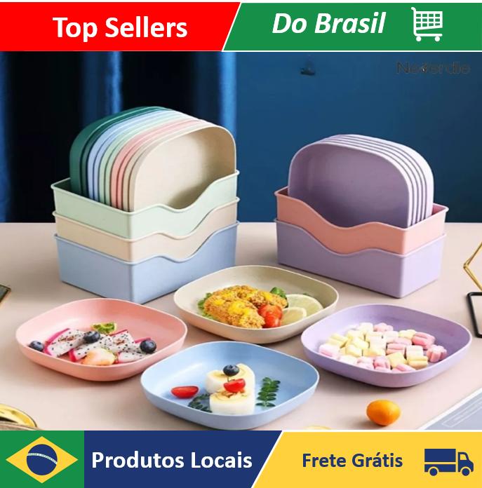 10 Dishes Set Set With Base Reusable Pure Plastics-Neverdie Store