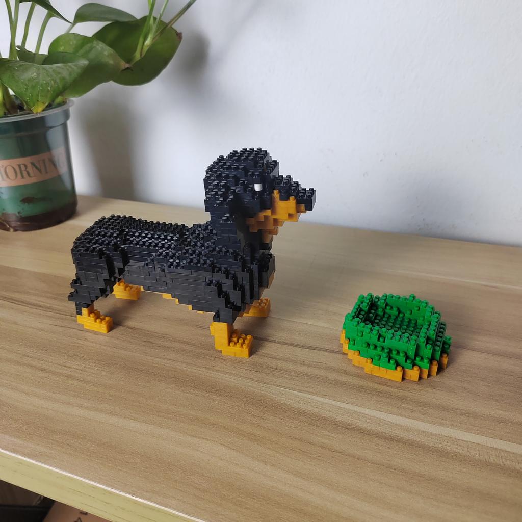Giocattolo da Costruzione Cane Bassotto Mini Ultra Carino: Regalo Preferito, Qualità Eccezionale, Esperienza di Montaggio Divertente per Bambini