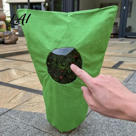 Thermal Insulation for Landscape Trees Plant Cover with Clear Window Freeze Protection Reusable Drawstring Tree Protective Garden Shrubs Cover,
