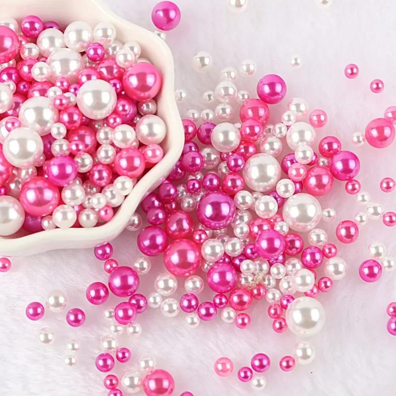 10g Mix Casuale 3-10mm Senza Foro Perla Imitazione ABS per Riempimento Vasi Pennelli Trucco Per Creazione Gioielli Fai da Te Decorazione