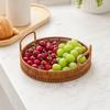 Imitation Rattan Fruit Basket, Round Rattan Tray, Steamed Bread Basket, Food Storage Basket, Eco-Friendly Kitchen Organizer, Farmhouse Home Decor