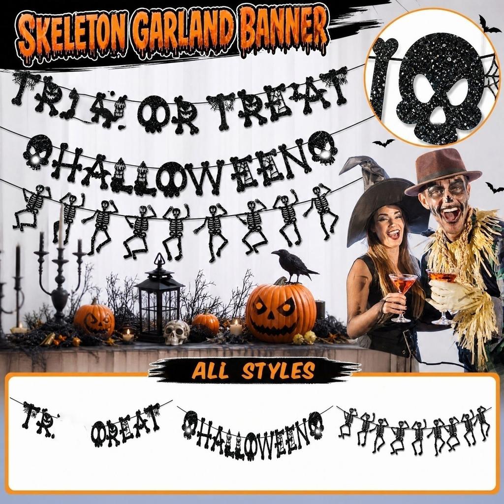 Halloween Garland Bunting for Party Wall Ceiling Decoration