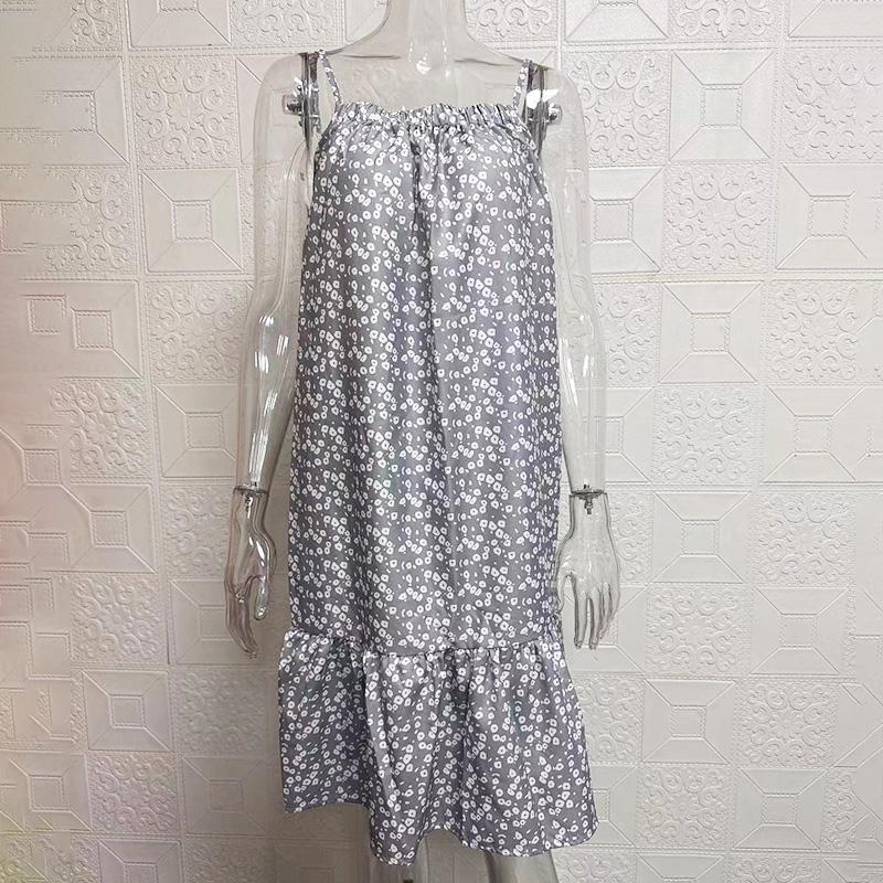 1PC Women A-line Dress Polyester Beach Dress Sundress Floral Printed Loose Sleeveless