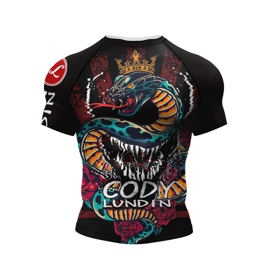 2026 CODY LUNDIN T-shirt de Sport Grappling pour Homme Sublimation Rash Guard BJJ Compression Rashguard Jiu Jitsu No Gi pour MMA Enfants