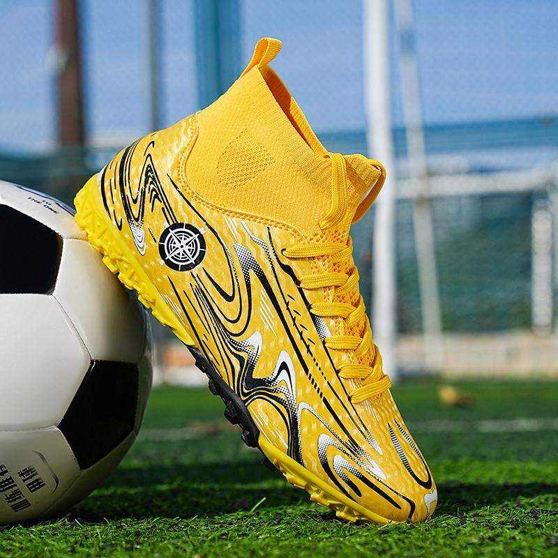 Men/Women's Football Boots Short -Nail High-top Socks Make Capital Outdoor Kids Football Sneakers For Boys