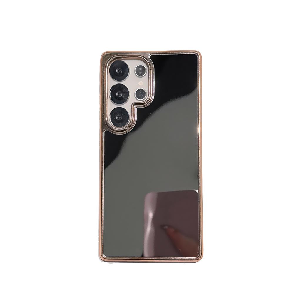 Samsung S25Edge Electroplating Makeup Mirror Mobile Phone Case S24Ultra Full Inclusive Anti Fall New Hard Case