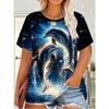 Modisches vielseitiges Damen-Tierprint-Kurzarm-Freizeit-Locker-Oberteil Bequemes T-Shirt Tägliche T-Shirts Damen