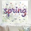 Spring Window Cling Double-Sided Butterfly Letter Sticker Waterproof PVC Static Glass Colorful Flower Holiday Party Window