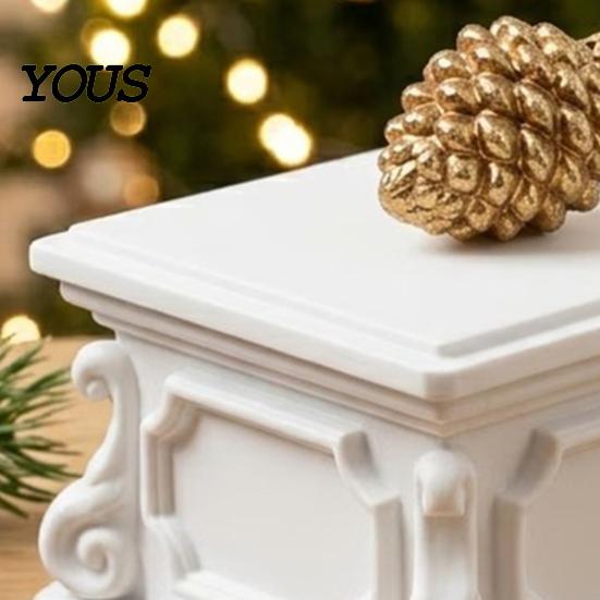 High End Exhibit Stand Mini Display Stand, 3D Printed European Carved Square Pedestal Decorative Art Ornament Decoration for Trophies, Figurines,