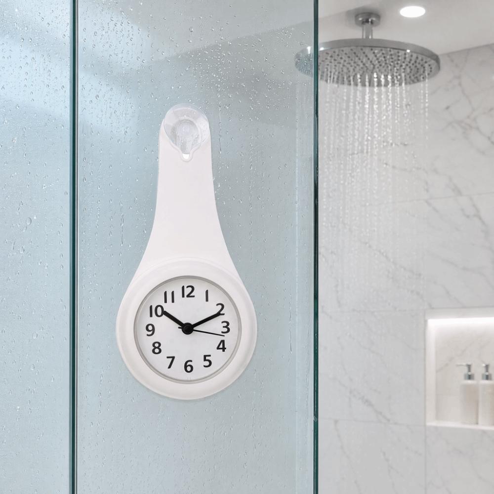 Plastic Hanging Bathroom Clock White Pink Blue Anti-Fog Clock Shower Clock Bathroom Kitchen Shower