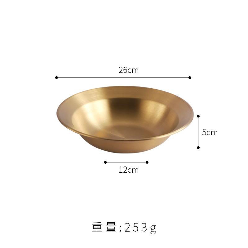 Korean Stainless Steel Crayfish Pot Thickened Straw Hat Round Plate Vegetable Plate Soup Plate Deep Plate Pasta Salad Plate