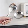 1Pc Big Head Stainless Steel Round Spoon Large Size Dining Spoon Rice Serving Spoon Drain Hole Heat Spoons Kitchen Tool Utensils