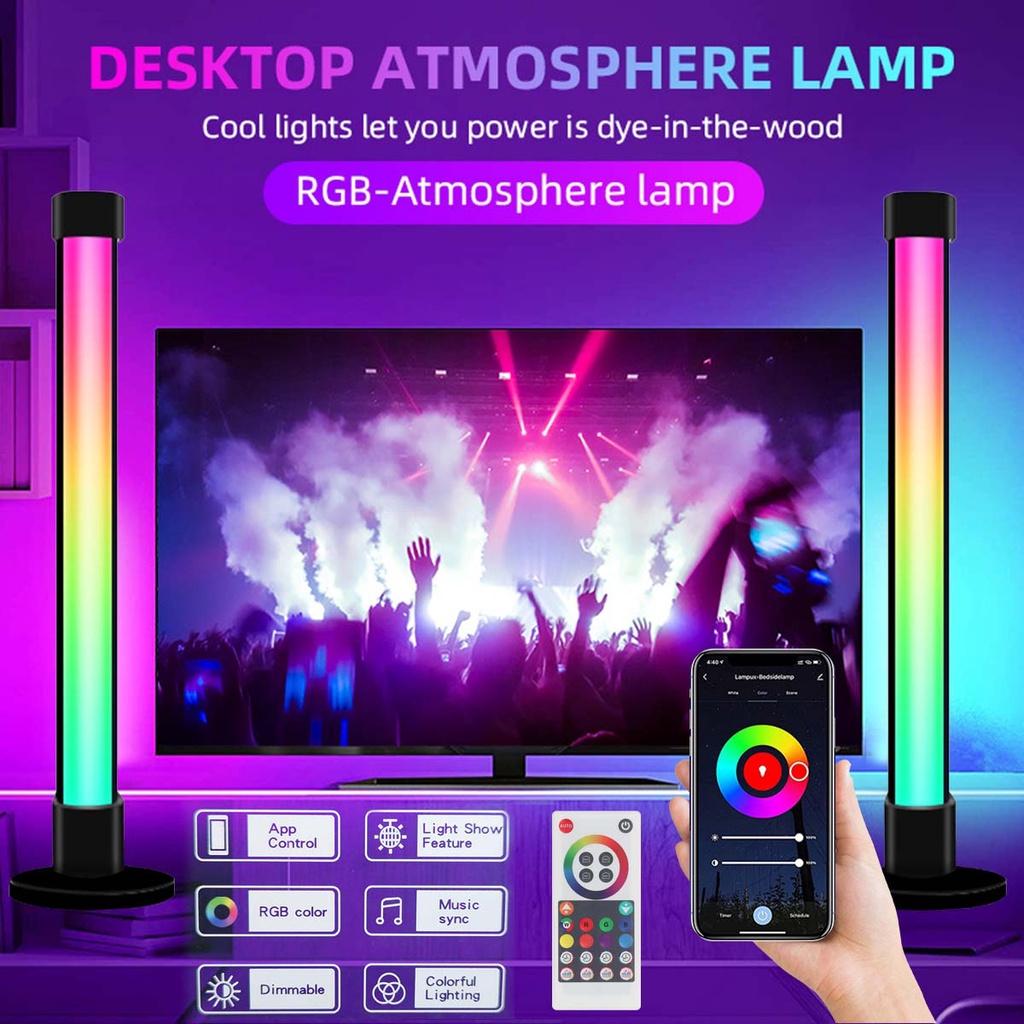 New Smart LED Pickup Light 5V 2A RGB Symphony Lamp Ambient LED Lamp Bluetooth App Control Music Rhythm Lights Gaming Bar TV Computer Desk 32.5*6cm