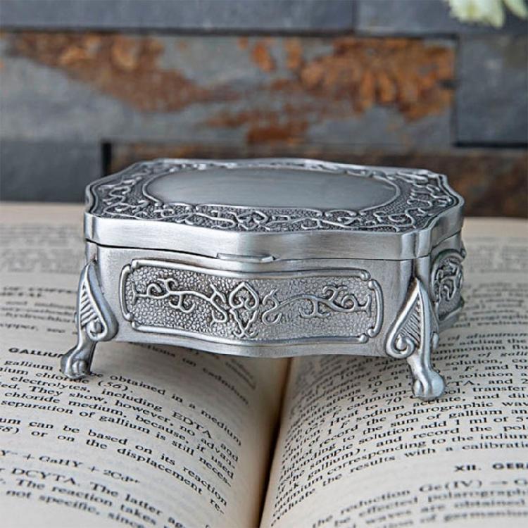 Antique Design Jewelry Storage Box Protective Alloy Frame Portable Size For Bridal Accessories Home Decoration