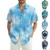 Men's Fashion Loose Tie-Dye Printed Short Sleeve Beach Shirt