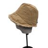 Nylon waterproof velvet external drawstring front long rear short basin hat women's winter literary and leisure warm bucket hat