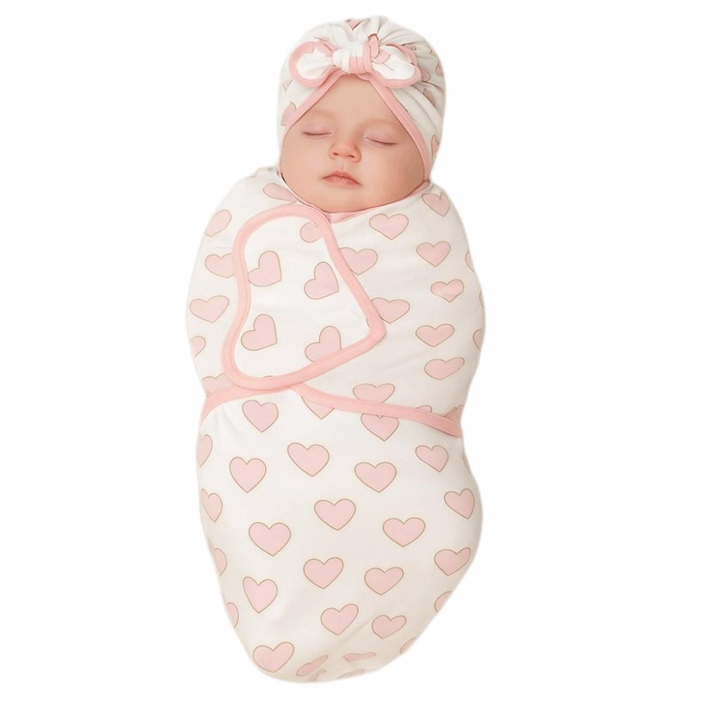 Bowknot Newborn Photography Blanket Flower Infant Swaddle Blanket Blanket Hat Set  Home Swaddling