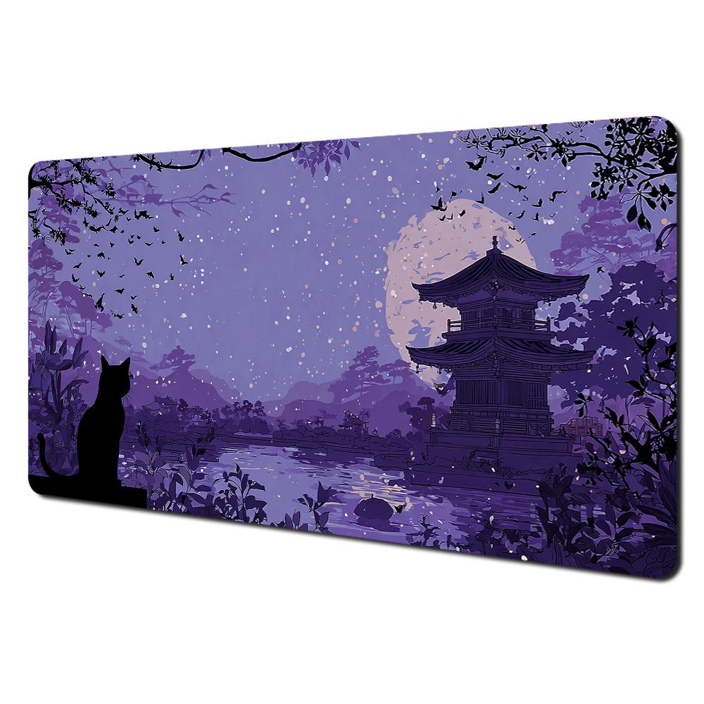 Full moon and night view theme Mouse Pad Desk Mat Stitched Edge NonSlip Durable pad for computer mouse Gaming pads tapis souris