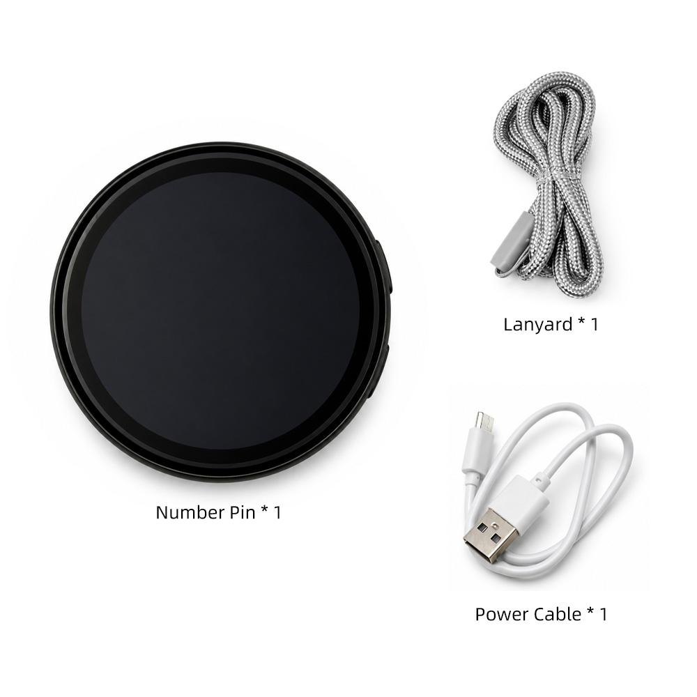 Smart Digital Display Pin Badge 1.7 Inch IPS Touch Screen Electronic Brooch Photo GIF Video Player Custom Wearable Badge for Backpack Outfit