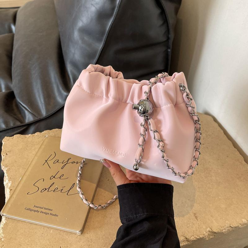 

Popular bag women s new fashion high-end shoulder bag versatile chain crossbody bucket bag рожевий