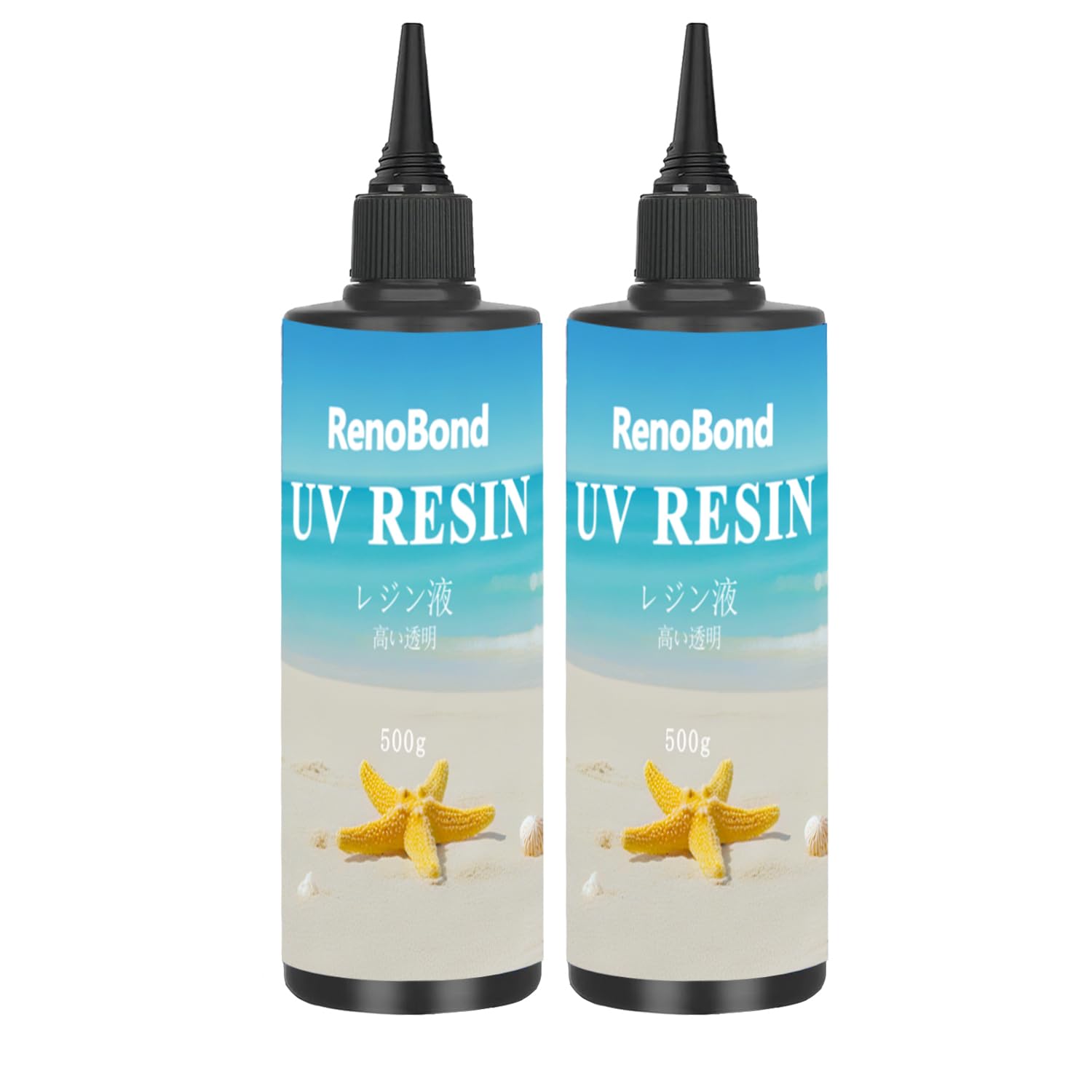 Renobond Resin Liquid, Large Capacity 1000g, UV Resin Liquid, Standard Type Molding, High Transparency, Fast Curing, Ultra-Clear, UV/LED Compatible, D