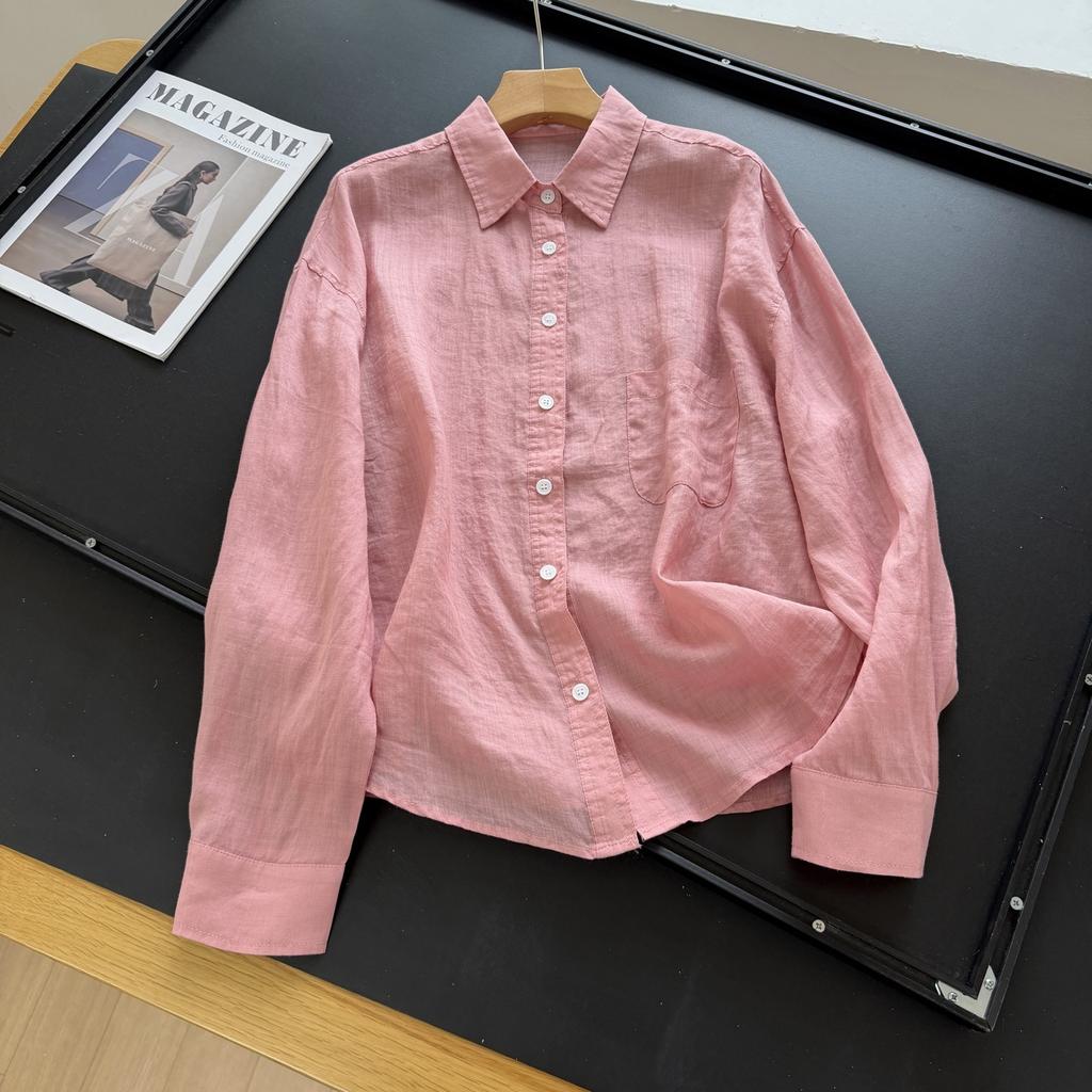 1116 summer new thin ramie shirt sunscreen shirt women's light luxury high-end sunscreen clothes women's top