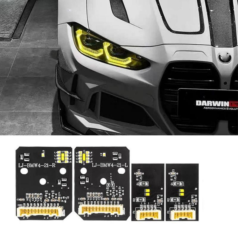 Yellow Angel Eyes DRL LED Boards For 2022 2023 BMW M3 G80 M4 G82 G83 G22 G23 G26 Daylight Laser Headlight OE# 9851048 9851047
