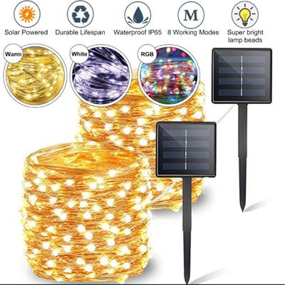 22M 200 LED Light Solar Fairy String Lights Outdoor Christmas Party Wedding Garden Decoration