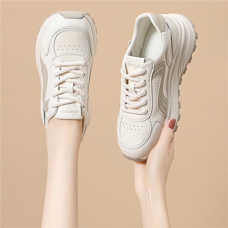 Sports casual shoes fashion thick soles spring new white shoes soft soles do not tire feet to increase the height of women s shoes daddy shoes 34