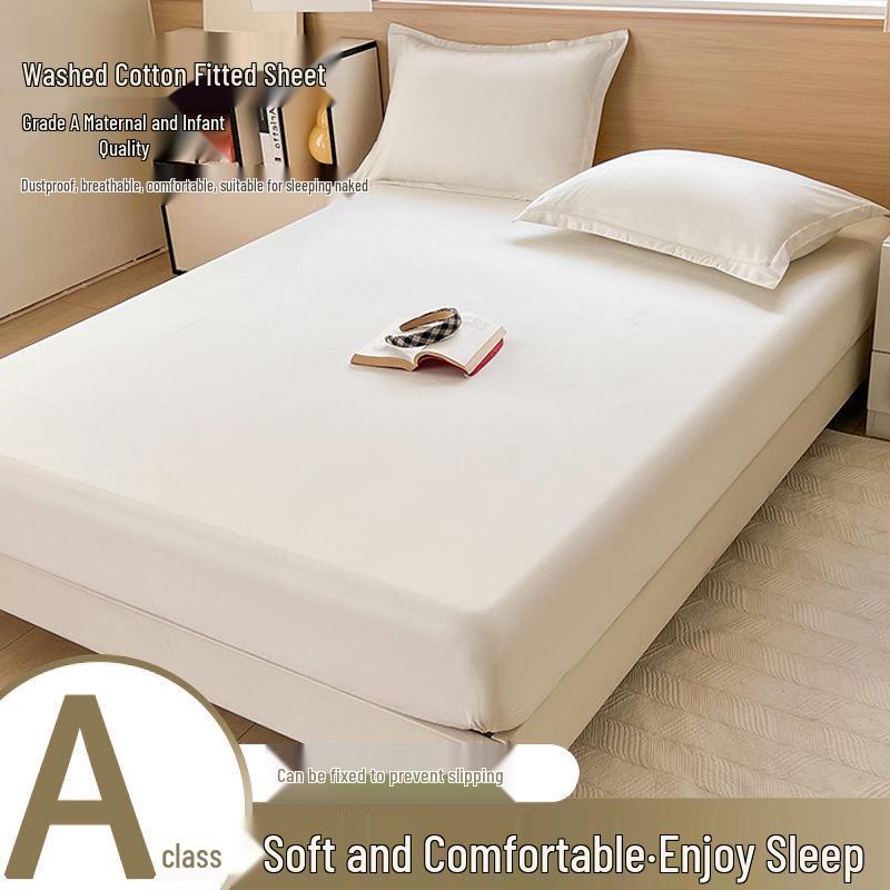 Nanjiren Washed Cotton Non-Slip Fitted Bedspread & Mattress Protector