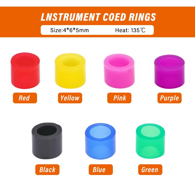 100Pcsbox Silicone Dental Instrument Color Code Rings Multi-Color Autoclavable Disinfection Orthodontic Universal Circle