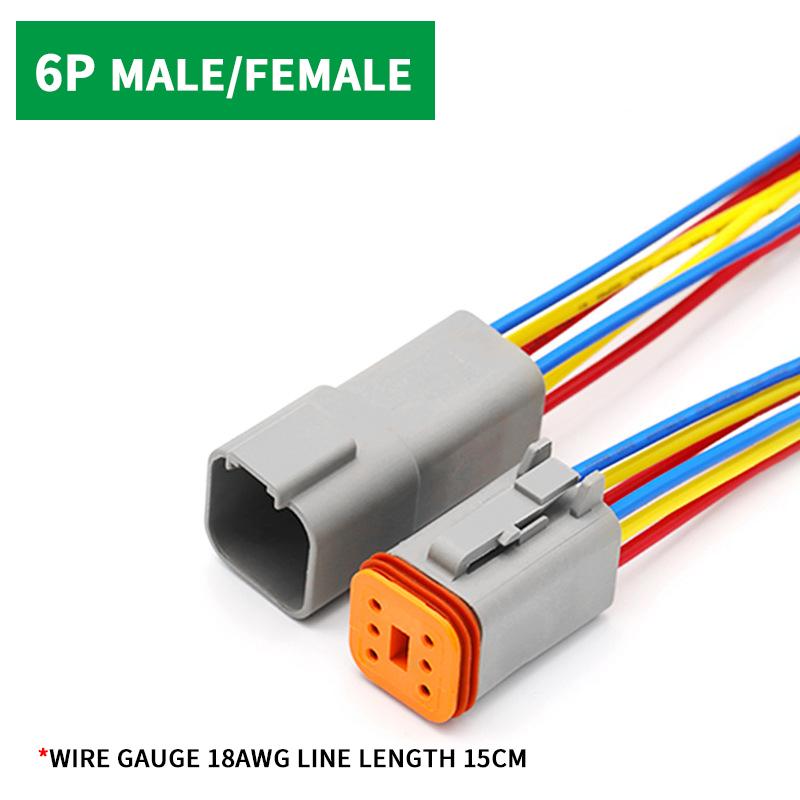 5/20/100 Sets Deutsch DT connector with 15cm Wiring harness DT06-2S/DT04-2P 2P 3P 4P 6P 8P 12P waterproof electrical connector