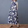 Ladies' Temperament Retro Printed Chiffon Loose Medium Long Dress